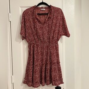 Red with white spotted pattern dress